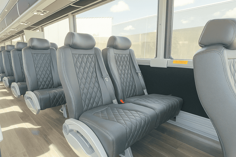 interior of Bus Rental Company Anaheim charter bus