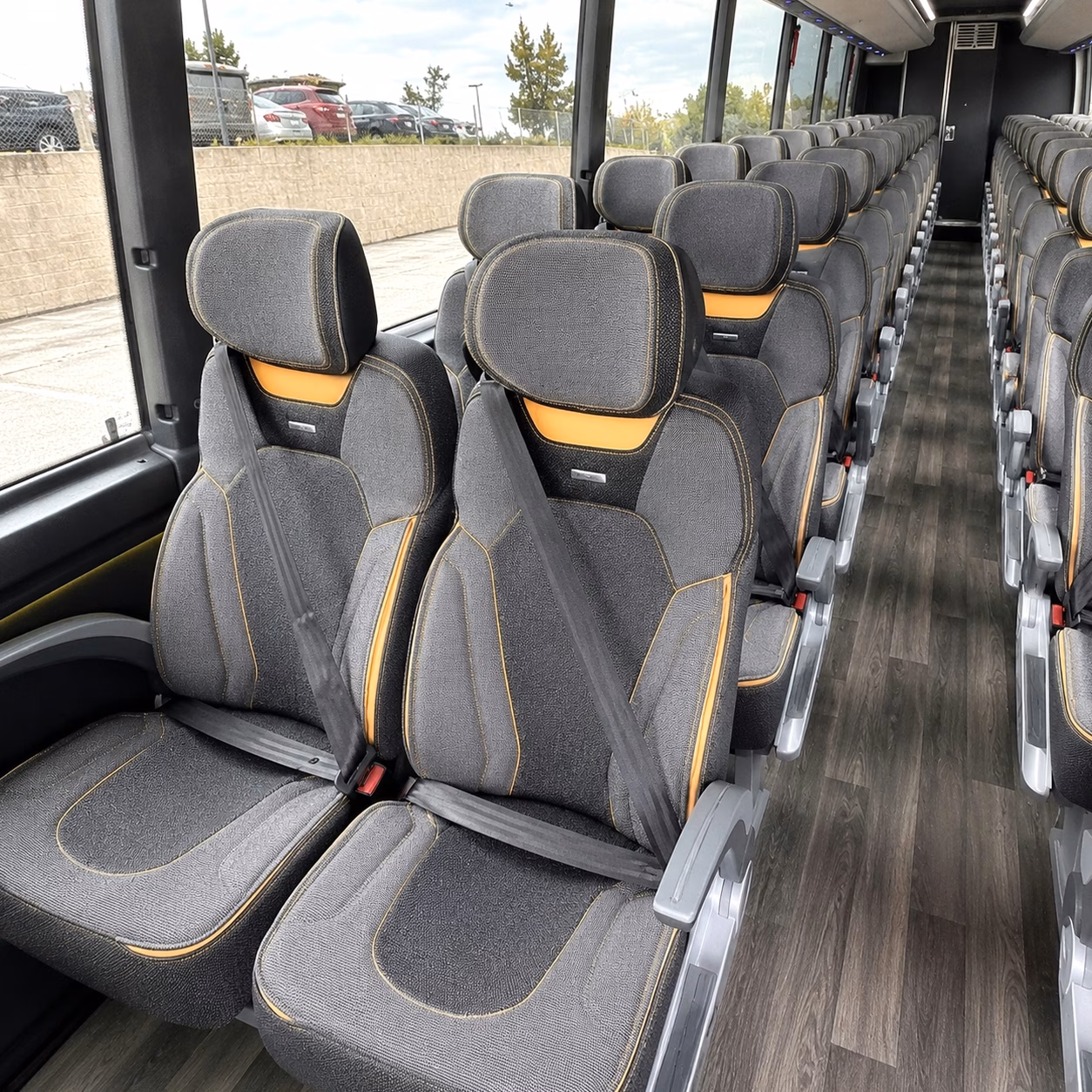 56 passenger charter bus inside